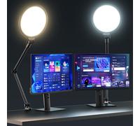 UBeesize Luce chiave da 25,4 cm per streaming, luce ad anello da scrivania con braccio regolabile, illuminazione zoom per casa, ufficio, giochi, podcast, videochiamate e registrazione