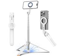 UBeesize MagSafe - Treppiede magnetico ad apertura automatica da 177,8 cm, per iPhone, selfie stick con telecomando, supporto portatile per registrazione, viaggi e vlogging, compatibile con iPhone