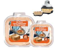 UBeesize Sacchetti in pergamena per friggitrice ad aria Ninja Crispi monouso 250 (125 + 125) accessori Ninja Crispi per Ninja Crispi 4 in 1 in vetro portatile, rivestimento in carta non sbiancata