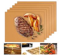 UBeesize Set di 6 tappetini in rame per griglia esterna, resistenti, antiaderenti, riutilizzabili e facili da pulire, funzionano su barbecue a gas e barbecue elettrico, 40 x 33 cm