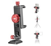 UBeesize Supporto per treppiede per telefono in metallo con base Arca QR, 3 manopole di controllo Adattatore per treppiede per telefono cellulare a 360° per iPhone, Samsung, supporto per smartphone da