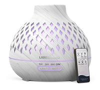 UBEGOOD Diffusore di aromi, 400 ml, diffusore di oli essenziali, diffusore di oli essenziali con 7 colori a LED, umidificatore ad ultrasuoni, per casa, ufficio, spa, yoga (bianco)