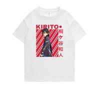 Ubeisy Maglietta unisex a maniche corte anime Sword Art Online SAO t-shirt cosplay pullover top t-shirt, Bianco-J, XS