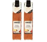 UBENA, Curry Thailandese, Miscela di Spezie per Piatti Orientali, a Base di Riso, Pollo, Verdure e Frutta Esotica, Formato Clip Sachet da 25 gr (Confezione da 2)