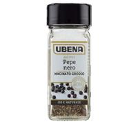 UBENA, Pepe Nero Macinato Grosso, Lievemente Piccante e Fresco, Ideale per Carni, Bruschette, Pasta, Salse, Formato Vasetto da 40 gr