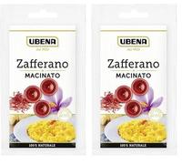 UBENA, Zafferano Macinato, Ideale per Condire Risotti e Come Colorante Alimentare, 100% Naturale, Busta con Capsule da 0,3 gr (Confezione da 2)