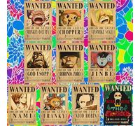 Ubephant Poster One Piece, 10Pcs One Piece Wanted, Anime Poster Carta Kraft Decorazione Della Parete DIY Decorazione Camera da Letto, Regali per Bambini