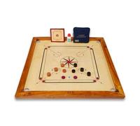 Uber Games - Carrom Board Set & Stand - Tavola da gioco 83,8 x 83,8 cm tra cui Carrom Men, Striker & Powder - Set base - Made in India - adatto per principianti