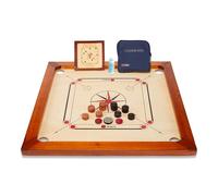 Uber Games Carrom set, pesa 7 kg, in legno di mango, ora con bordi più duri | Per un migliore rimbalzo e un piano di gioco lucido in legno di mango spesso 4 mm, ha una dimensione quadrata di 83,8 cm x