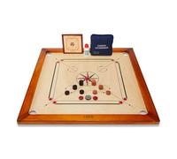 Uber Games - Premium Carrom Board Set - 83,8 x 83,8 cm dimensioni ufficiali tavolo da gioco tra cui Carrom Men, Striker & Powder - Bordi in legno duro per un migliore rimbalzo - Prodotto in India -