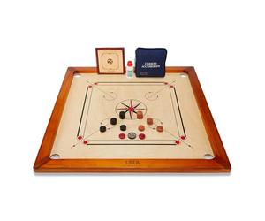 Uber Games - Premium Carrom Board Set - 83,8 x 83,8 cm dimensioni ufficiali tavolo da gioco tra cui Carrom Men, Striker & Powder - Bordi in legno duro per un migliore rimbalzo - Prodotto in India -