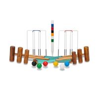 Uber Games Set di croquet per 6 persone, set di lusso per croquet, set da croquet, gioco all'aperto, completo di bandiere e mallet, Top India England Sport