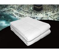 UBERFLIEGER Ihram Ehram per uomo, Hajj e Umrah, asciugamano in 2 pezzi, 100% puro cotone, morbido, igienico, assorbe rapidamente l'acqua, 220 x 100 cm, 1360 g