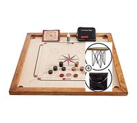 Ubergames Carrom Board Set ufficiale da 7 kg - Legno duro ecologico - Kit completo con dischi ufficiali (Carrom con tavoli e borsa) - India originale per 2-4 giocatori a partire da 8 anni