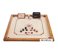Ubergames Carrom Set compatto da 4 kg - Carrom Board 68 x 68 - Top ECO-legno duro di qualità - Set completo con dischi ufficiali Striker