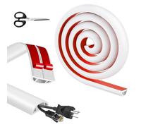 UBERMing 1.5M Mini Canalina Passacavi Autoadesiva, PVC Canalina Passacavi Canali a Cavo Semicircolare, Canaletta per Cavi Elettrici Adesiva Canaline Passacavi da Muro con Forbici, Bianco 30 mm x 10 mm