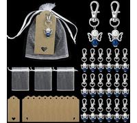 UBERMing 20Pz Matrimonio Battesimo Ciondolo + Sacchetto in Organza + Carta Kraft, Perla Angelo Custode per Natale Matrimonio Festa Comunione Cresima Regalo per Gli Ospiti