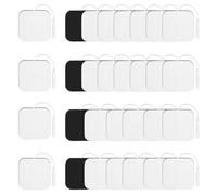 UBERMing 30 Pezzi Elettrodi Adesivi Riutilizzabili, 5 x 5 cm Elettrodi per Elettrostimolatore per Alleviare Dolori a Collo Muscoli e Vita, Elettrodi Pads con Attacco a Spinotto da 2 mm per TENS EMS