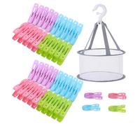 UBERMing 40 Pezzi Mollette per Bucato con Cestino, Porta Mollette Bucato Cesto Portamollette, Mollette Panni Resistenti per Asciugamano Biancheria Intima Pantaloni Coperta Bambola