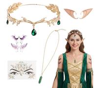 UBERMing Corona Elfo Donna Set 5 Pezzi, Copricapo Fata con Orecchie Elfo