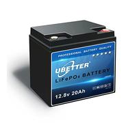 UBETTER 12V 20AH LiFePO4 Batteria litio Ricaricabile con 20A BMS Batteria al litio a Ciclo Profondo Perfetta per Sistemi di Energia Solare, Monopattini per Bambini, Fish Finder