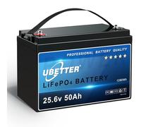 UBETTER 24V 50Ah LiFePO4 Batteria al litio LiFePO4 24V con BMS 50A, Max. 1280Wh, 4000+ ciclo profondo per Camper, Rimorchio, Isola
