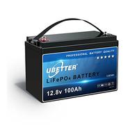 UBETTER Batteria Litio 100Ah 12V LiFePO4, Batteria al Litio 12v con BMS 100A, Ciclo 4000+, Supporto per Connessione in serie/parallelo, perfetta come fonte di Alimentazione per uso interno ed esterno