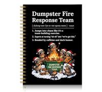 UBHCJZ Dumpster Fire Response Team Gold Foil Black Spiral Notebook