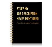 UBHCJZ Stuff My Job Description Gold Foil Black Spiral Notebook