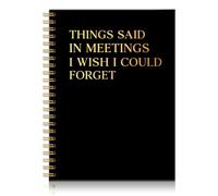 UBHCJZ Things Said in Meetings Gold Foil Black Spiral Notebook
