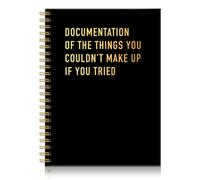 UBHCJZ Work Documentation Gold Foil Black Spiral Notebook