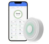 UbiBot AQS1 Monitor della Qualità dell'Aria 9-in-1 - PM1/2.5/10, TVOC, CO2/CO2e, Temp/UR/Pressione Aria, Notifiche Multiple, WiFi/RS485, Cloud Pubblico Gratuito, Supporto per Rete Locale.