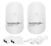 Ubiquiti AirMAX NanoStation 5AC LOCO - Kit di 2 unità preconfigurato al 100% come bridge wireless di rete per comunicazioni wireless a lunga distanza, Plug & Play, nessuna configurazione necessaria