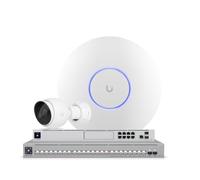 Ubiquiti - Kit di rete Pro - UDM-Pro, Switch L3 24 porte PoE++ 400W, 4× U7-Pro WiFi 7 Tri-Bande, 2× Telecamere 2K G5 Bullet - Copertura WiFi aziendale e sicurezza essenziale