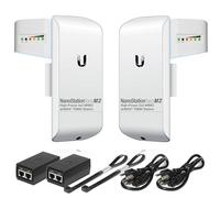 Ubiquiti NanoStation LOCOM2 P2P-2 - Kit di 2 unità preconfigurate al 100% come bridge wireless di rete per comunicazioni wireless a lunga distanza, plug and play, nessuna configurazione necessaria.