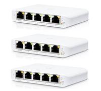Ubiquiti Networks UniFi Switch Flex Mini (3-pack), Gestito, Gigabit Ethernet (10/100/1000), Supporto Power over Ethernet (PoE)