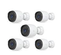Ubiquiti UVC-G6-BULLET-W 4K 8MP Telecamera IP Bullet Esterno Bundle 5 Pezzi - IP66 PoE Impermeabile, Visione Notturna 30m, AI Rilevamento Persone e Veicoli, Sistema Videosorveglianza Professionale