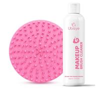 Ubisye Detergente per pennelli da trucco, soluzione detergente per pennelli da trucco e spugne con tappetino per la pulizia dei pennelli, tappetino in silicone, shampoo per pennelli per pulizia