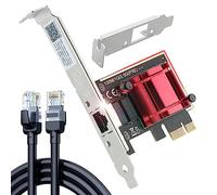 Ubit PCIE Scheda di Rete 2.5 Gigabit con Cavo Patch Ethernet RJ45 da 1 m - Adattatore di Rete Ethernet da PCIe a 2,5 Gigabit, Supporta Windows 11/10/8.1/8/7, Win Server 2022/2019/2016, Linux