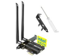 Ubit Scheda WiFi 6E 5400 Mbit/s PCIe WLAN per PC Intel AX210 chipset con Bluetooth 5.3 PCI Express scheda di rete Tri-Bande (6 GHz/5 GHz/2,4 GHz) per Windows 10/11 64 bit (nero)