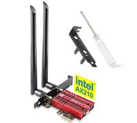 Ubit Scheda WiFi 6E Bluetooth 5.2 PCIE WLAN Intel AX210 5400 Mbit/s WLAN, Intel 2,4 Ghz/5 Ghz/6 Ghz - Chip AX210 per PC Desktop Windows 10&11 64 bit