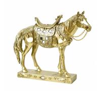 UBJQWQXM Statuetta di in Resina Sintetica Compatto Statuetta Equestre con Sella e Redini Moderno Figurina Equestre in Resina per Mensola, Bronzo