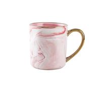 UBOHUZ 1/2 pezzi tazza in ceramica da 400 ml tazza da caffè con bordo dorato coppia anniversario colazione tazza da tè con farina d'avena tazza da latte Per Anniversario Matrimonio(Pink Only cup)
