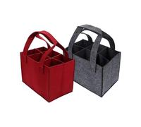 UBOHUZ 1 Set (2PCS) 6 Bottle Christmas Organizer Storage Bag Box Felt Pouch Wine Bags Foldable Carrier For Holder Camping per Bottiglie di Vino