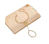 UBOHUZ 2 pezzi braccialetti di fiori con anello da dito elegante braccialetto for le donne vintage festa Per Donne e Ragazze Regali(Golden)