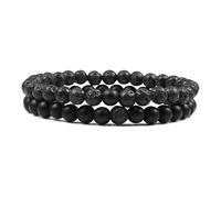 UBOHUZ 2 pezzi braccialetti di perline braccialetto elastico perline braccialetti di filo for donne gioielli di meditazione yoga Per Donna(17cm,Set 6)