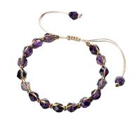 UBOHUZ 2 pezzi braccialetti fatti a mano da donna 8 mm pietra di taglio superficie diaspro ametista perline braccialetti uomo yoga gioielli regali Per Donna(Purple)