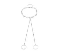 UBOHUZ 2 pezzi Braccialetto a catena con maglie di perle estive Elegante da polso for le dita for donne Braccialetti ad anello for Per Donne e Ragazze Regali(Silver C)