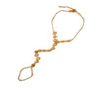 UBOHUZ 2 pezzi Braccialetto ad anello in acciaio inossidabile Elegante catena da polso for le dita for donne retrò Per Donne e Ragazze Regali(Gold)