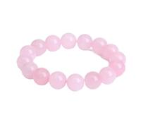 UBOHUZ 2 pezzi Braccialetto di perline di cristallo di quarzo rosa rosa Braccialetto elastico Cordino elastico Gioielli raffinati Amanti delle perline Regalo for donna Per Donna(4mm about 18.5-19cm)